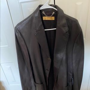 DONNA KAREN LEATHER COAT
